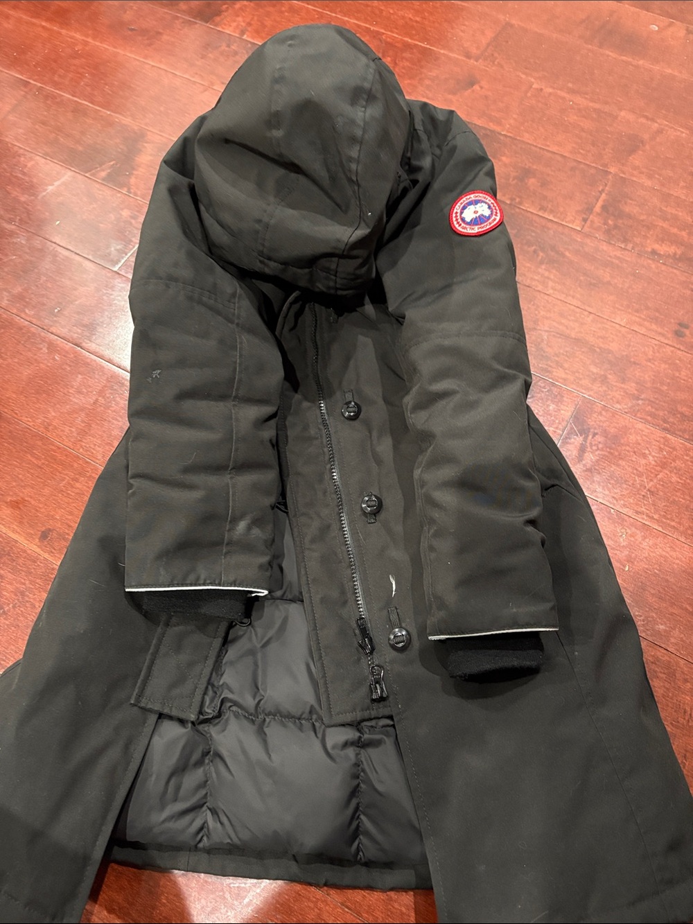 Canada Goose Kids Black Hooded Puffer Coat